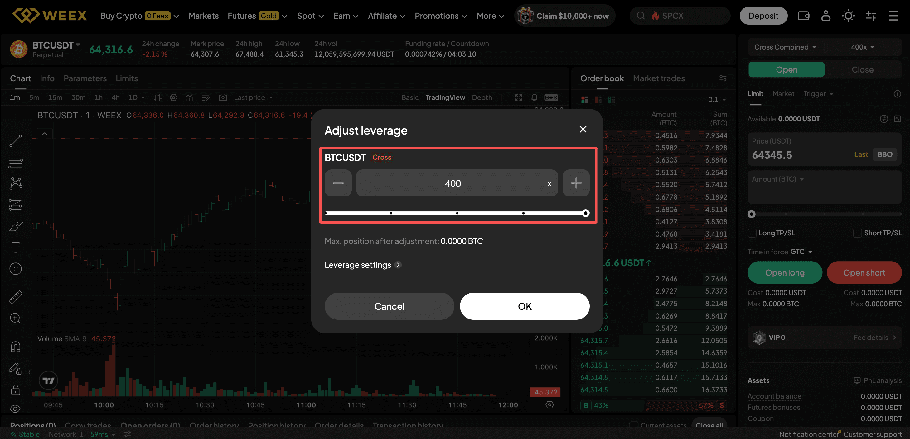 trade futures on weex
